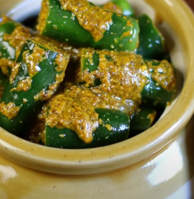 Green Chili Pickle | Spicy Green Chili Achar | Traditional Indian Pickle